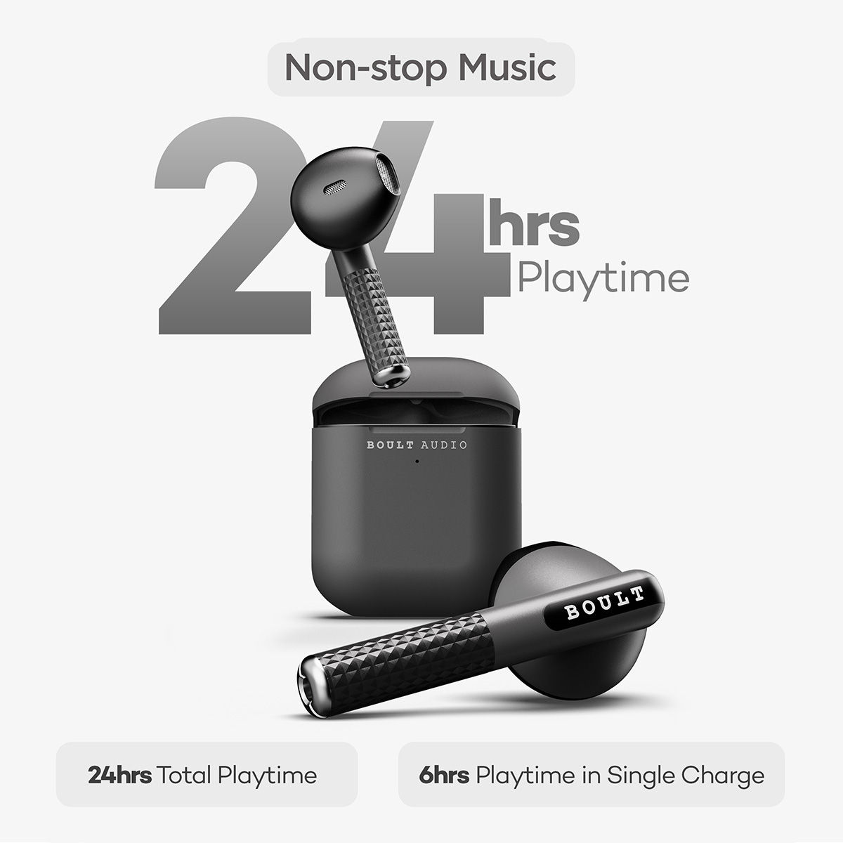 Boult Audio AirBass XPods Pro TWS Earbuds, 24H Playtime, Quad Mics for Pro+ Calling (Black): Buy 
